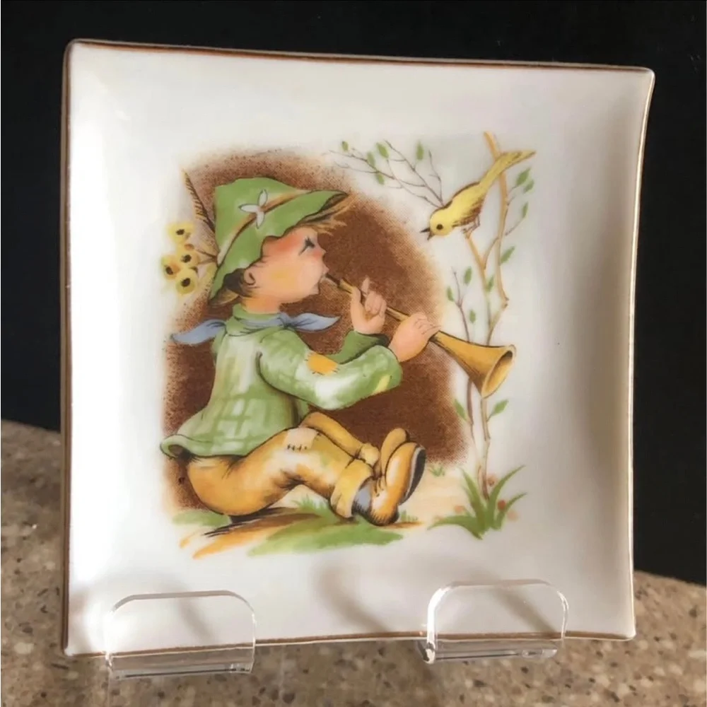 Vtg Hummel “Boy Playing Flute”  Germany Porcelain Plate